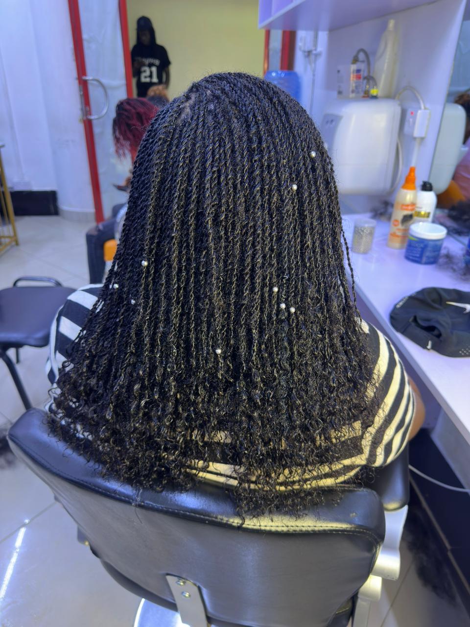 Microtwists hair styling Nairobi Kenya professional installation